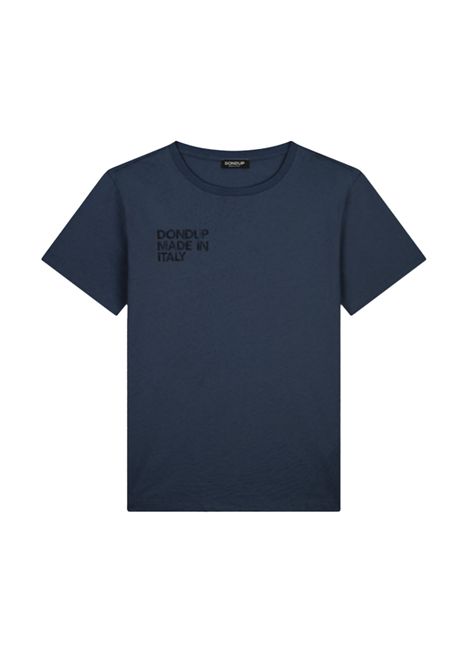 T-shirt Dondup uomo US198JF0309U IT3 Blu girocollo manica corta cotone stampa DONDUP | US198JF0309U IT3890